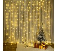 Salcar 6 x 3m 600 LED Rideau lumineux Chaîne lumineuse étanche Intérieur & extérieur 8 modes d'éclairage et fonction mémoire LED Fête de jardin Mariage Noël Décoration