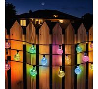 Salcar Boule de cristal solaire String Lights multicolores IP44 étanche jardin balcon mariage fête Noël décoration intérieure, 5m 20LED