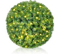 SALCAR Boule de Noël DIY - 40 cm - En PVC vert - À suspendre - Avec guirlande lumineuse LED chaude - Avec prise basse tension UE et fonction minuterie