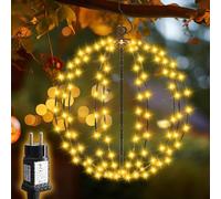 SALCAR Éclairage de Noël LED extérieur, 30 cm, 120 LED, boules suspendues, étanche, 8 modes, guirlande lumineuse avec minuterie, fonction mémoire, pour jardin, fête, intérieur, salon, blanc chaud