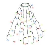 SALCAR Éclairage de sapin de Noël 0,6 m avec anneau et 8 guirlandes, chaîne lumineuse 48 LED, sapin de Noël, éclairage étanche pour 60 cm, 90 cm, 120 cm - Coloré