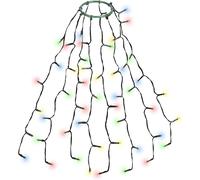 SALCAR Éclairage de sapin de Noël 0,6 m avec anneau et 8 guirlandes, chaîne lumineuse 48 LED, sapin de Noël, éclairage étanche pour 60 cm, 90 cm, 120 cm - Coloré