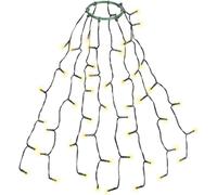 SALCAR Éclairage de sapin de Noël 0,6 m avec anneau et 8 guirlandes, chaîne lumineuse 48 LED, sapin de Noël, éclairage de Noël étanche pour 60 cm, 90 cm, 120 cm, sapin de Noël - blanc chaud