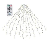 Salcar Éclairage de sapin de Noël 2 m avec anneau et 12 guirlandes, 420 LED, guirlande lumineuse avec télécommande, étanche, pour sapin de Noël de 150 cm à 240 cm, blanc chaud