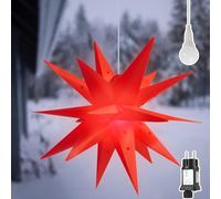 SALCAR Étoile Lumineuse Rouge 3D avec Lumière LED Rouge Chaude, Lumière D'étoile Pliable pour La Décoration de Noël de Fenêtre et de Maison