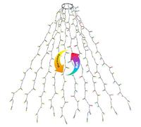 SALCAR Guirlande Lumineuse de Noël 3m avec Cercle et 10 Guirlandes, 350 LEDs pour Sapin de 210cm à 350cm, Décoration de Noël Intérieur Extérieur, Blanc Chaud & Multicolore