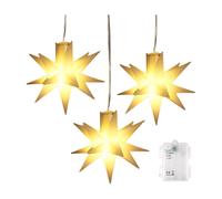SALCAR Guirlande Lumineuse de Noël à LED, 3 étoiles LED Blanches Explosion Étoile, Décoration de Fenêtre pour Noël à Piles pour l'intérieur (Blanc Chaud)