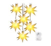 SALCAR Guirlande lumineuse de Noël LED - 6 étoiles, à piles - Blanc chaud