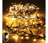 SALCAR Guirlande Lumineuse LED à Grappes 200 LEDs 2m, Guirlande Lumineuse Extérieur avec 8 Modes et Mémoire, IP44 Étanche pour Arbre de Noël Intérieur Extérieur Jardin Mariage, Blanc Chaud