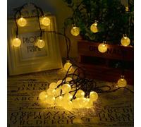Salcar Guirlande lumineuse solaire pour l'extérieur, 10 m avec 40 boules LED, éclairage de jardin et de fête, étanche IP44, décoration de mariage, blanc chaud