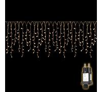 SALCAR Guirlande Stalactite Exterieur, 5M 200 LED Rideau Lumineux Noel vec 8 Modes et Minuterie, IP44 étanche Guirlande Lumineuse Exterieur pour Fenêtre, Balcon, Jardin, Toit, Blanc Chaud