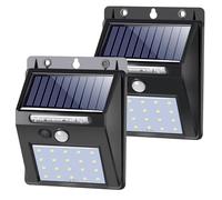 SALCAR Lampe Solaire Extérieur, LED Lumière Solaire avec Détecteur de Mouvement pour Jardin Mural Décoration, Eclairage Solaire sans Fil, IP44 Etanche, 2 Pack