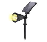 SALCAR Lampe solaire LED pour extérieur avec piquet de terre - Lampe solaire pour l'extérieur avec batterie de 1800 mAh - Blanc chaud