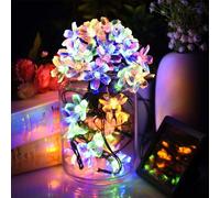 Salcar LED 5m guirlande lumineuse extérieure colorée solaire étanche guirlande lumineuse LED avec 20 fleurs de cerisier lumières de Noël lampes de jardin LED solaire décoration de jardin