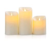 SALCAR LED bougie 3 types, 3AAA bougie LED à piles, 15cm, 12,5cm, 10cm de hauteur bougie décorative pour dîner, anniversaire, fête de Noël - jaune