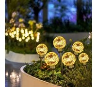 Salcar LED Solar Lights Garden Decoration, 4 pièces Solar Plugs Garden Lights Outdoor Waterproof, 8 Modes Solar Garden Lights, Garden Plugs Solar Lamps for