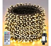 SALCAR Luci Natale Guirlande lumineuse de Noël d'extérieur imperméable avec télécommande 80 m 1330 LED 8 modes et minuteur Pour jardin, balcon, nozze, fête, Blanc chaud