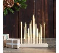 SALCAR Luminaires de l'Avent avec 20 LED, Éclairage de Noël a Piles, Étoile à Cinq Branches Lumineux, Décoration pour Noël, Avent - Blanc Chaud