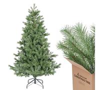 SALCAR Nordmann - Sapin de Noël Artificiel de qualité supérieure - 150 cm - 90% polyéthylène - Moulé par Injection - avec système de Pliage Rapide