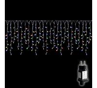 SALCAR Rideau de Lumières LED Pluie de Glace Extérieur, 10m 400 LEDs Rideau Lumineux Intérieur Noël avec 8 Modes, Timer et Mémoire, Imperméable Décorations pour Balcon Pavillon, Multicolore
