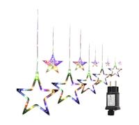 SALCAR Rideau Lumineux 2m 160 LEDs pour Fenêtre, Guirlande Étanche avec 10 Étoiles pour Intérieur Extérieur, Décoration Noël avec 8 Modes, Timer et Mémoire, Multicolore