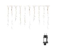SALCAR Rideau Lumineux Noel Exterieur, 2M 80 LED Guirlande Lumineuse vec 8 Modes et Minuterie, Guirlande Stalactite Exterieur IP44 étanche pour Fenêtre, Balcon, Jardin, Toit, Blanc Chaud