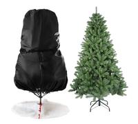 SALCAR Sac de rangement pour sapin de Noël en tissu Oxford 210D indéchirable avec fermeture éclair et cordon de serrage - Housse de protection contre la poussière imperméable et réutilisable pour