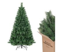 SALCAR Sapin de Noël Artificiel 150cm, Arbre de Noel avec 408 Pointes de Branche, Gants et Pieds de Sapin de Noël en Métal, Lgnifuge, Assemblage Rapide
