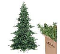 SALCAR Sapin de Noël artificiel - 180 cm - En PVC et polyéthylène - Système de parasol pliable - Diamètre : 115 cm - Diamètre de l'arbre surdimensionné