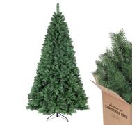 SALCAR Sapin de Noël Artificiel 180cm, Arbre de Noel avec 580 Pointes de Branche, Gants et Pieds de Sapin de Noël en Métal, Lgnifuge, Assemblage Rapide