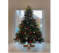 SALCAR Sapin de Noël Artificiel 180cm de Socle en Bois, Arbre de Noel avec 980 PE&PVC Pointes de Branche, Gants et Pieds de Sapin