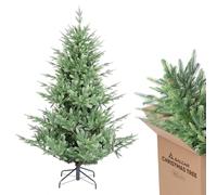 SALCAR Sapin de Noël Artificiel de qualité supérieure - 180 cm - 90% polyéthylène moulé par Injection - Réaliste - avec Gants et Support en métal (diamètre 125 cm)