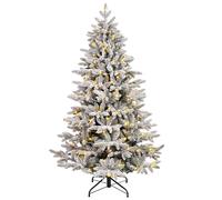 Sapin de noël sapin des neiges avec éclairage blanc chaud 180 cm, avec 1230 branches (573 PE + 657 PVC) et 300 LED