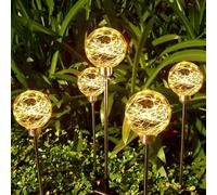 Salcar Set de 2 lampes de jardin LED Chaîne lumineuse solaire Boule Lampes solaires Blanc chaud, 8 modes IP44 étanche Jardin extérieur - Décoration
