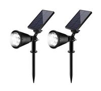 SALCAR Spot Solaire Exterieur, 7 LED Lampe Solaire Exterieur Jardin, Etanche IP65 LED Solaire Projecteur avec 2 Modes d'Éclairage pour Jardin, Cour, Allée, Chemin, Trottoir, Terrasse, 2 Pack