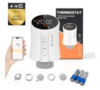 SALCAR WiFi Thermostat Connecté TRV706W Tête Thermostatique Compatible avec Amazon Alexa & Google Home Programmable Tuya Thermostat Radiateur, Aucune Passerelle Requise