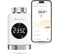 SALCAR WiFi Thermostat Connecté TRV801W Tête Thermostatique Compatible avec Amazon Alexa & Google Assistant Programmable Tuya Thermostat Radiateur, Aucune Passerelle Requise