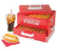 Salco Coca-Cola Hot Dog Maker - Cuiseur à vapeur & Chauffe-pains au design rétro diner, capacité pour 24 saucisses & 12 pains, des hot-dogs parfaits en quelques minutes