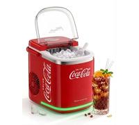 Salco Coca Cola Machine à Glaçons Rouge - Ice Maker avec 2 Tailles de Glaçons - 12kg de Glaçons par Jour - Design Rétro Rouge - Machine à Glaçons Portable pour Cocktails, Boissons & Fêtes
