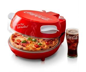 Salco Coca-Cola Pizzamaker - Pizza parfaite en 3-5 min | Pierre cordiérite 30 cm | Température jusqu'à 400°C | Minuterie 15 min | Boîtier Cool-Touch | Pour pizzas surgelées et fraîches