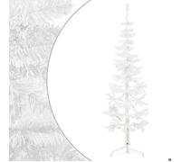 SALE 150 cm Demi sapin de Noël artificiel mince avec support Blanc 150 cm@EU77667