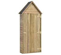 ""SALE 2024"" Abri à outils de jardin JMS - Armoire extérieur et porte 69,5x32x178cm Pinède imprégnée 133,17,Kg