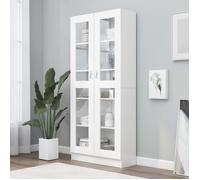 ""SALE 2024"" Armoire à vitrine - Bibliothèque JMS - Blanc 82,5x30,5x185,5 cm Aggloméré 139,Kg