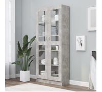 ""SALE 2024"" Armoire à vitrine - Bibliothèque JMS - Gris béton 82,5x30,5x185,5 cm Aggloméré 135,29,Kg