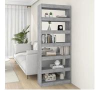 ""SALE 2024"" Bibliothèque Salon de séparation Gris Bibliothèque/Séparateur de pièce Gris béton - Bois d'ingénierie ABHT 6284243