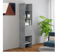 ""SALE 2024"" Bibliothèque Salon Gris béton 40x35x180 cm Aggloméré 53,39,Kg