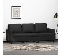 ""SALE 2024"" Canapé Salon à 3 places Noir 180 cm Similicuir,200 x 77 x 80 cm 198,99,Kg