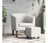 ""SALE 2024"" Fauteuil Salon JMS - Fauteuil cabriole Fauteuil avec repose-pied blanc similicuir ABHT 6819868