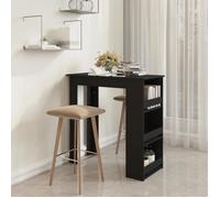 ""SALE 2024"" Table de bar - JMS - avec rangement Noir 102x50x103,5 cm Aggloméré 65,16,Kg