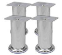 ""SALE 2025""4 pieds ronds de canapé en Nickel brossé 120 mm,0,89 Kg 1208